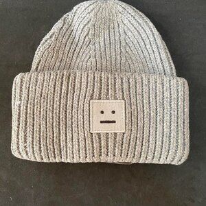 Acne Studios Women's Cream and white Beanie Hat